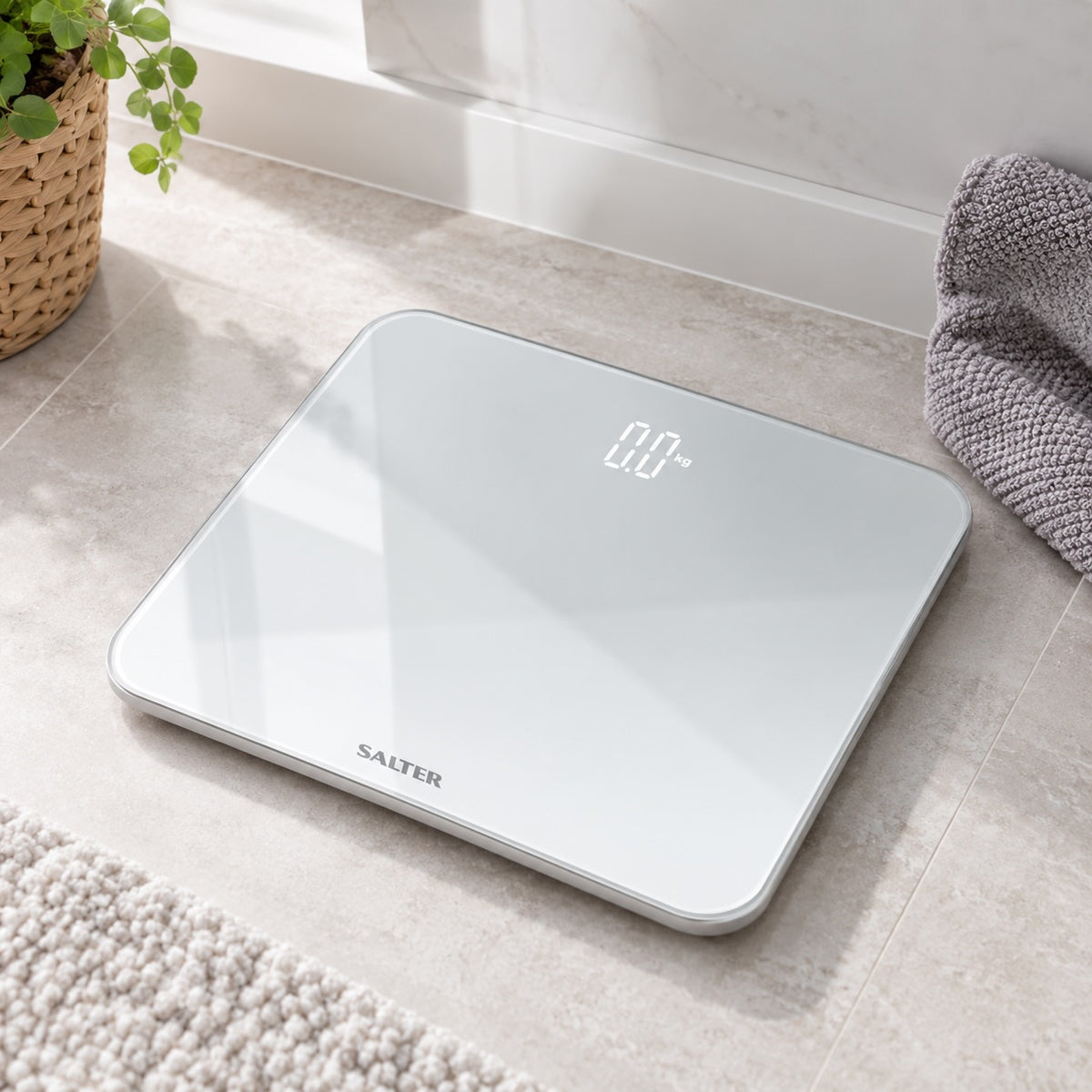 Salter Ghost Compact Bathroom Scale 180kg White