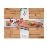 Salter 3 Piece Bamboo Chopping Board Modern Design Set For Fruit Meat Vegetable