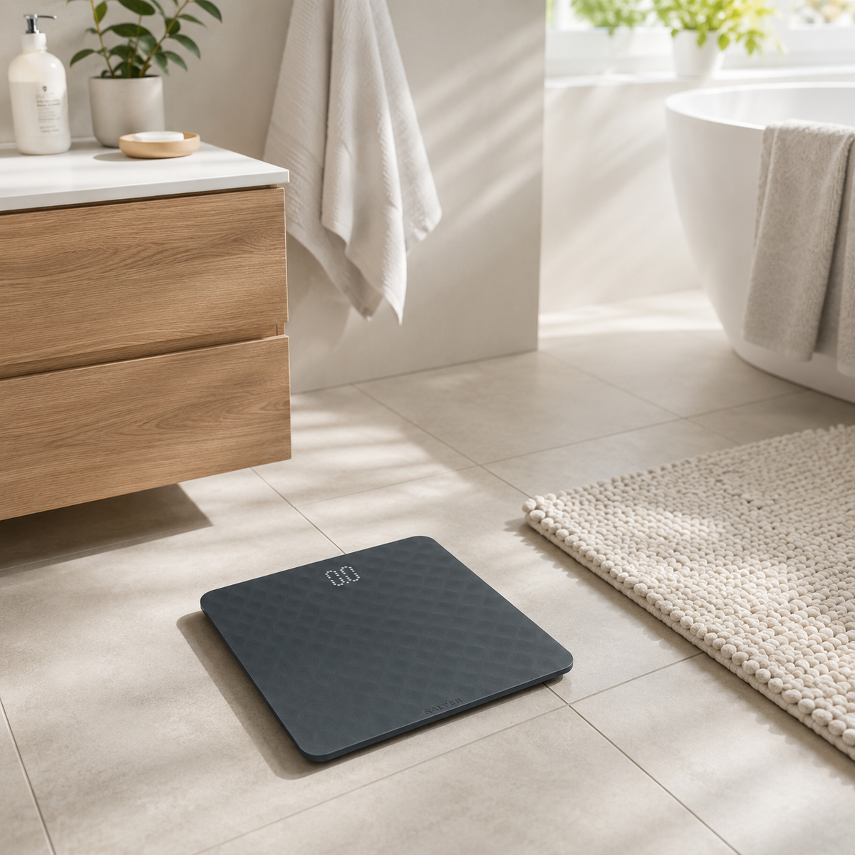 Salter Splash Anti-slip Silicone Bathroom Scale 180kg Grey